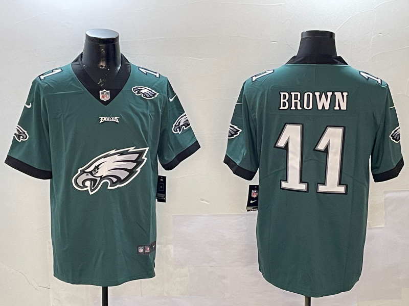 Men Philadelphia Eagles #11 Brown green 2025 Nike NFL jersey style 017->philadelphia eagles->NFL Jersey